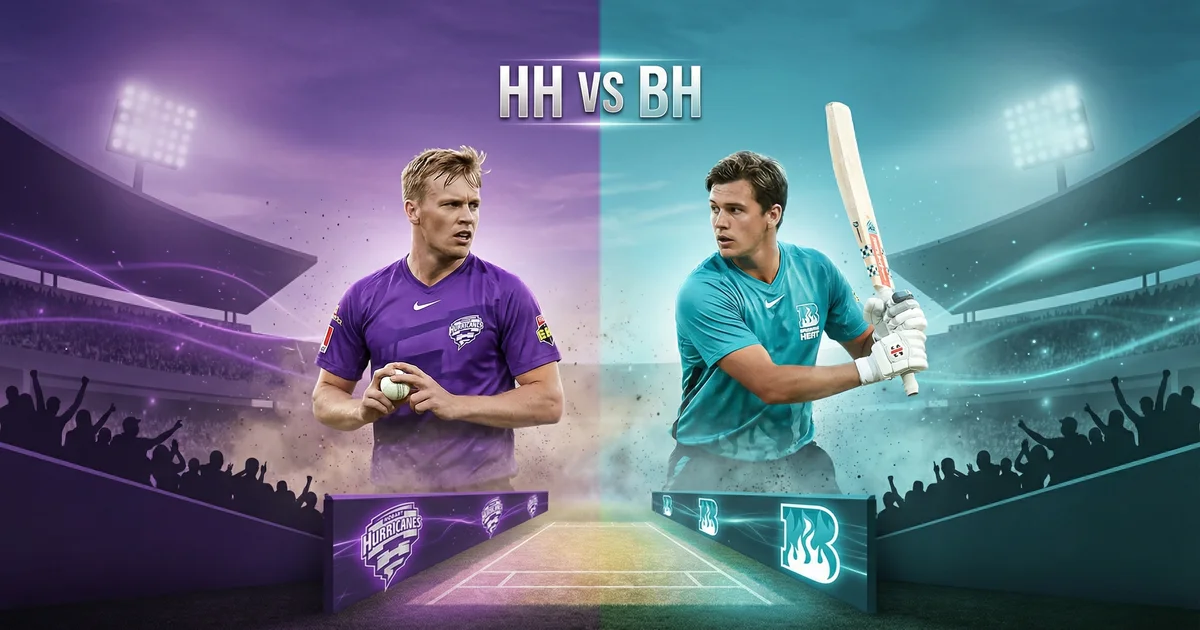 हॉबर्ट हरिकेन्स बनाम ब्रिस्बेन हीट – BBL 2026 मैच प्रीव्यू, पिच रिपोर्ट, मौसम, फैंटेसी टिप्स और लाइव स्ट्रीमिंग