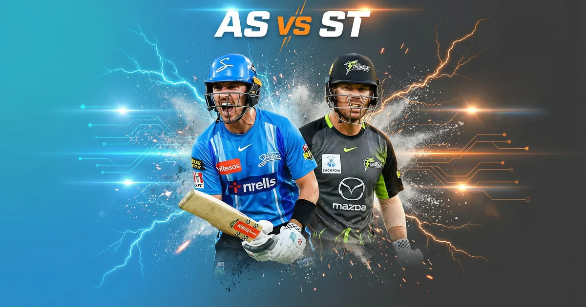 Adelaide Strikers vs Sydney Thunder – BBL 2025-26 Match Preview, Pitch Report, Fantasy Tips & Playing XI